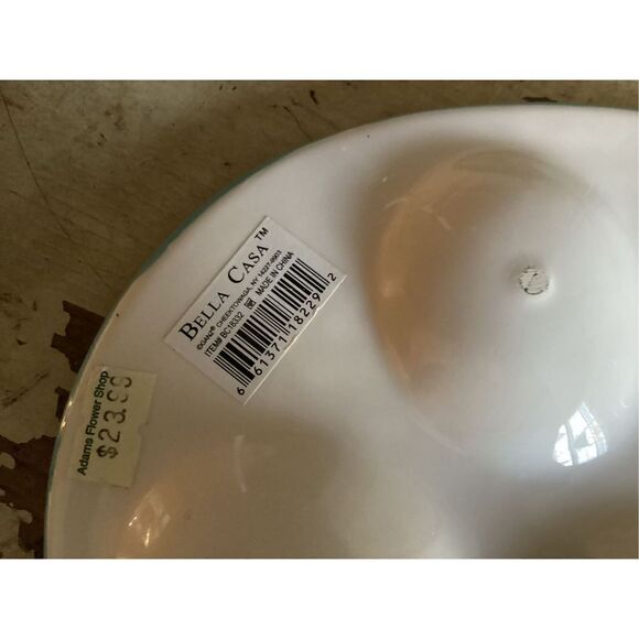 Bella Casa Devil Egg Ceramic Platter Colorful 12”x9” Easter Spring - Picture 6 of 10